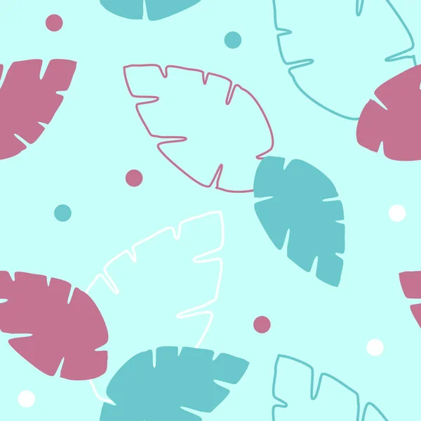 Feuilles Pettern Design. Modèle de feuilles tropicales sans couture — Image vectorielle