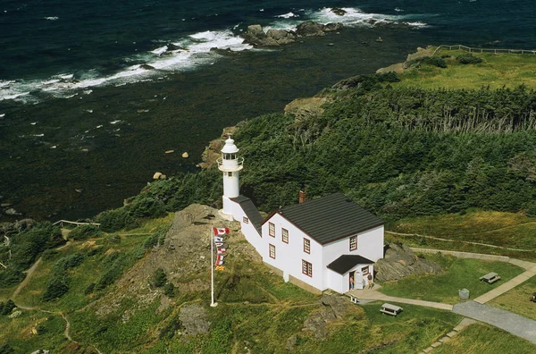 Deniz Feneri Havadan Görünümü Istakoz Newfoundland Point Amerika Birleşik Devletleri — Stok fotoğraf