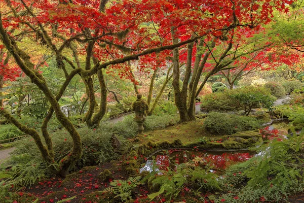 Folhagem Outonal Jardim Japonês Butchart Gardens Brentwood Bay British Columbia — Fotografia de Stock