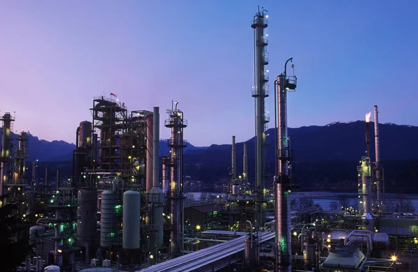 Bouw Van Een Olieraffinaderij Burnaby Vancouver British Columbia Canada — Stockfoto