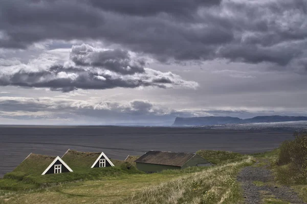 Gospodarstwa Agroturystyczne Lodowca Vatnajkull Tle Park Narodowy Vatnajkull Islandia — Zdjęcie stockowe