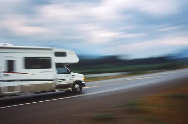 Blurred Shot Motorhome Highway British Columbia Canada — Stock Photo, Image