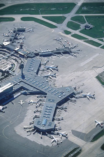 Vue Aérienne Aéroport International Vancouver Colombie Britannique Canada — Photo