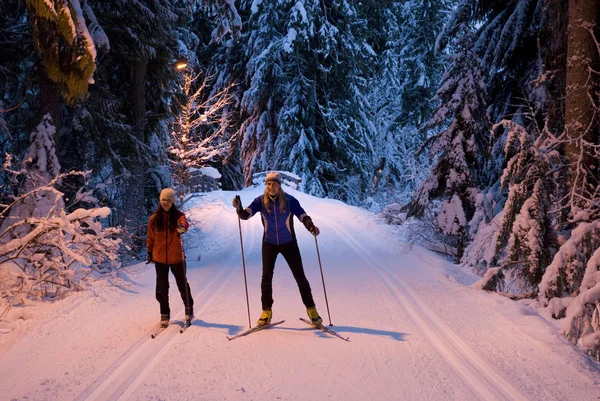 Cross Country Skiersskate Trails Lost Lake Park Whistler — Stock Photo, Image