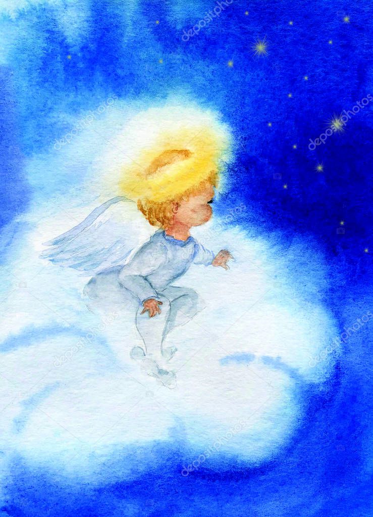 Little angel on the cloud