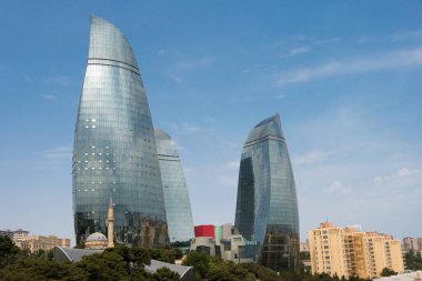 Bakü, Azerbaycan - Bakü 'de Alev Kuleleri, Azerbaycan.