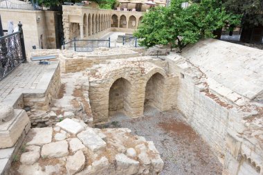 Bakü, Azerbaycan - Eski Şehir (Icheri Sheher). Bakü, Azerbaycan 'da ünlü bir Dünya Mirası sitesi..