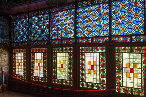 Sheki Azerbaijan Stained Glass Winter Palace Silk Road Sheki Azerbaijan — 图库照片