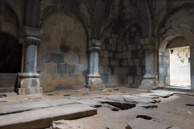 Alaverdi, Ermenistan - Haghpat köyündeki Haghpat Manastırı, Alaetti, Lori, Ermenistan. Haghpat ve Sanahin Manastırı Dünya Mirası Bölgesi 'nin bir parçasıdır..