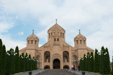 Erivan, Ermenistan - Aydınlatma Katedrali Aziz Gregory. Erivan, Ermenistan 'da ünlü bir turizm merkezi..