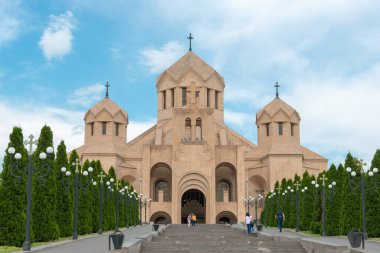 Erivan, Ermenistan - Aydınlatma Katedrali Aziz Gregory. Erivan, Ermenistan 'da ünlü bir turizm merkezi..