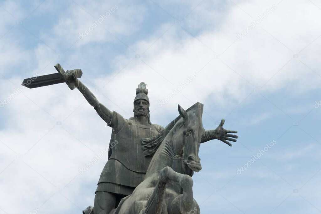 Yerevan, Armenia - VARDAN MAMIKOYAN Statue in Yerevan, Armenia. He is 4th-5th century Armenian military leader,