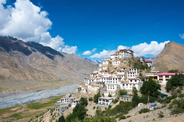 Himachal Pradesh, Hindistan - Spiti 'deki Anahtar Manastır, Himachal Pradesh, Hindistan.