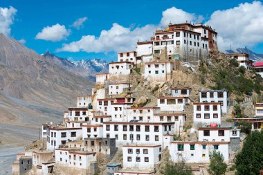 Himachal Pradesh, Hindistan - Spiti 'deki Anahtar Manastır, Himachal Pradesh, Hindistan.