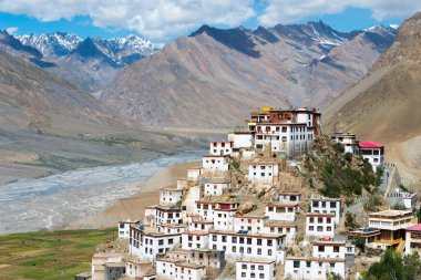 Himachal Pradesh, Hindistan - Spiti 'deki Anahtar Manastır, Himachal Pradesh, Hindistan.