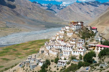 Himachal Pradesh, Hindistan - Spiti 'deki Anahtar Manastır, Himachal Pradesh, Hindistan.
