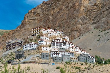 Himachal Pradesh, Hindistan - Spiti 'deki Anahtar Manastır, Himachal Pradesh, Hindistan.