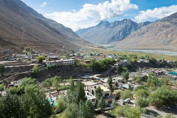 Himachal Pradesh, Hindistan - Kaza Town view from Sakya Kaza Monestry in Kaza, Spiti, Himachal Pradesh, Hindistan.