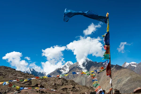 Himachal Pradesh India Tibetan Prayer Flag Kunzum Pass Kunzum Chandra — Stock Photo, Image