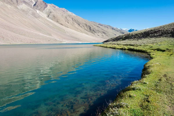 Himachal Pradesh, Hindistan - Lahaul ve Spiti 'deki Chandra Taal (Ay Gölü), Himachal Pradesh, Hindistan. Ramsar Sözleşmesi 'nin bir parçası, Chandertal Bataklıkları..