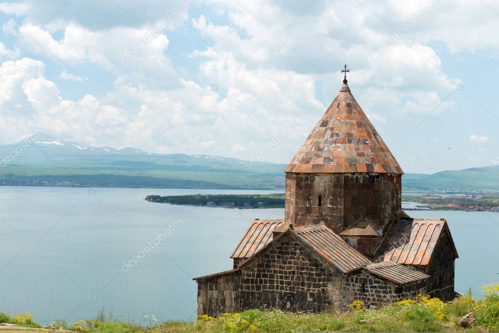 Sevan, Armenia - Sevanavank Monastery. a famous Historic site in Sevan, Gegharkunik, Armenia.
