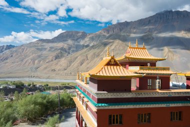 Himachal Pradesh, Hindistan - Sakya Kaza Monestry in Kaza, Spiti, Himachal Pradesh, Hindistan.
