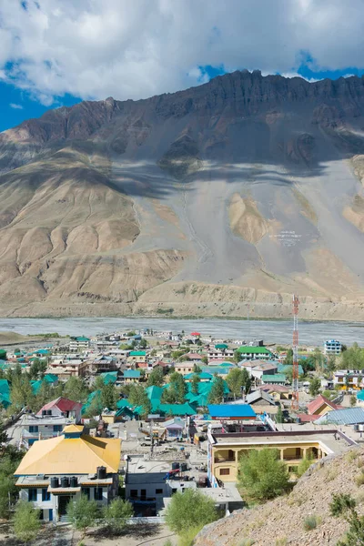 Himachal Pradesh Indien Kaza Stadtansicht Vom Sakya Kaza Kloster Kaza — Stockfoto