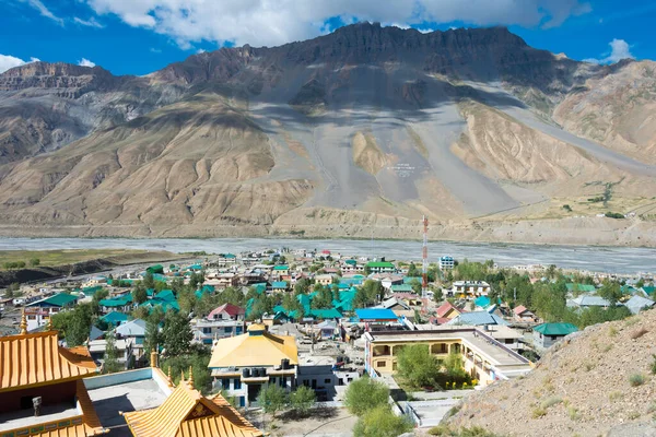 Himachal Pradesh India Kaza Vista Sulla Città Sakya Kaza Monestry — Foto Stock