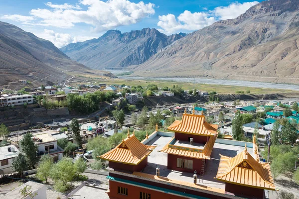Himachal Pradesh, Hindistan - Kaza Town view from Sakya Kaza Monestry in Kaza, Spiti, Himachal Pradesh, Hindistan.