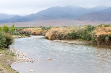 Ladakh, Hindistan - Choglamsar 'daki İndus Nehri, Ladakh, Jammu ve Kashmir, Hindistan.