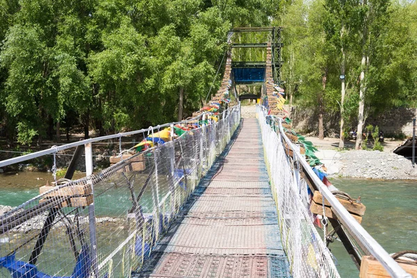 Ladakh India Maitri Bridge Sul Fiume Indus Choglamsar Ladakh Jammu — Foto Stock