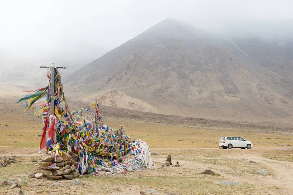 Ladakh Indien Tibetische Gebetsfahne Polokongka Pass Ladakh Jammu Und Kaschmir — Stockfoto