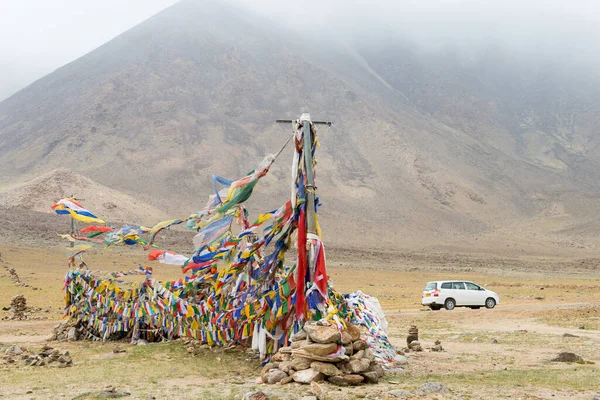 Ladakh Indien Tibetische Gebetsfahne Polokongka Pass Ladakh Jammu Und Kaschmir — Stockfoto