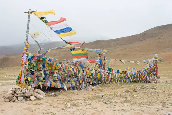 Ladakh India Tibetan Prayer Flag Polokongka Pass Ladakh Jammu Kashmir — Stock Photo, Image