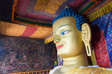 Ladakh, Hindistan - Hindistan 'da Shey Manastırı' ndaki (Shey Palace) Buda Heykeli (Shey Palace).