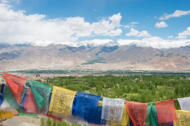 Ladakh, Hindistan - Ladakh, Jammu ve Kashmir 'deki Stok Manastırı' ndan güzel manzara.