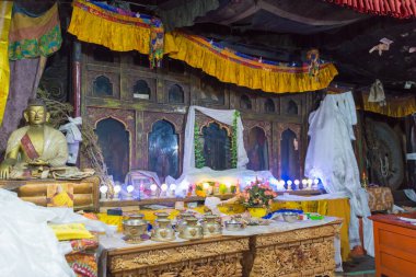 Ladakh, Hindistan - Leh, Ladakh, Jammu ve Kashmir 'deki Takthok Manastırı.