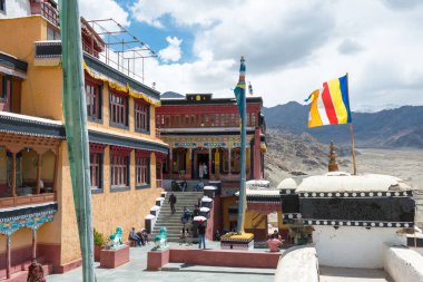 Ladakh, Hindistan - Ladakh, Jammu ve Kashmir 'deki Thikse Manastırı (Thikse Gompa). Manastır aslında 15. yüzyılda inşa edilmiştir ve orta Ladakh 'taki en büyük gompadır..