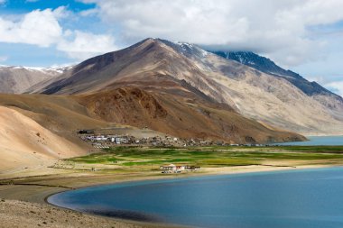 Ladakh, Hindistan - Changthang Platosu 'ndaki Tso Moriri Gölü, Ladakh, Jammu ve Kashmir, Hindistan. Ramsar Sözleşmesi 'nin bir parçası, Tsomoriri..