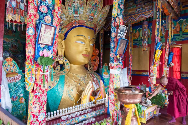 Ladakh Inde Statue Bouddha Monastère Thikse Thikse Gompa Ladakh Jammu — Photo