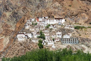 Zanskar, Hindistan - Zanskar, Ladakh, Jammu ve Kashmir 'deki Kursha Manastırı (Karsha Gompa).