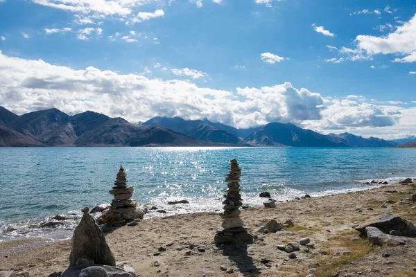 Ladakh India Pangong Lake View Spangmik Maan Ladakh Jammu Kashmir — Φωτογραφία Αρχείου