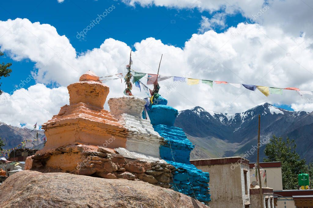 Zanskar, India - Beautiful scenic view from Kursha Monastery in Zanskar, Ladakh, Jammu and Kashmir, India.