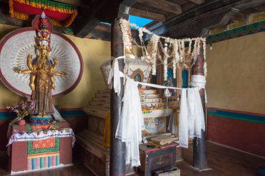 Ladakh, Hindistan - Namgyal Tsemo Manastırı (Namgyal Tsemo Gompa) Leh, Ladakh, Jammu ve Kashmir, Hindistan. Manastır aslında 1430 yılında Ladakh Kralı Tashi Namgyal tarafından inşa edilmiştir..