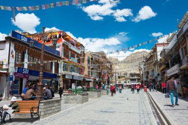Ladakh, Hindistan - Leh, Ladakh, Jammu ve Kashmir 'deki ana pazar.