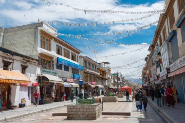 Ladakh, Hindistan - Leh, Ladakh, Jammu ve Kashmir 'deki ana pazar.