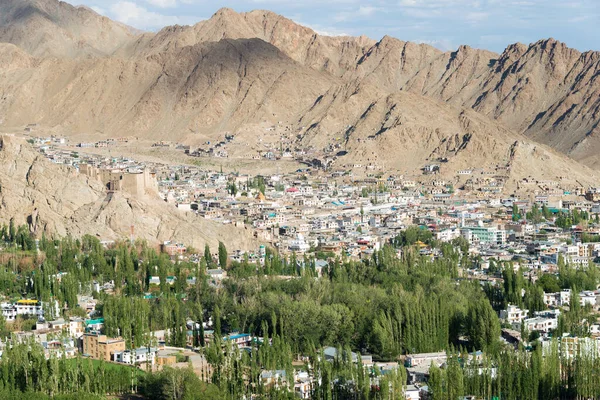Ladakh India Gyönyörű Kilátás Shanti Stupából Leh Ladakh Jammu Kashmir — Stock Fotó