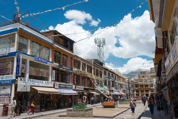 Ladakh India Grote Bazaar Leh Ladakh Jammu Kasjmir India Rechtenvrije Stockafbeeldingen