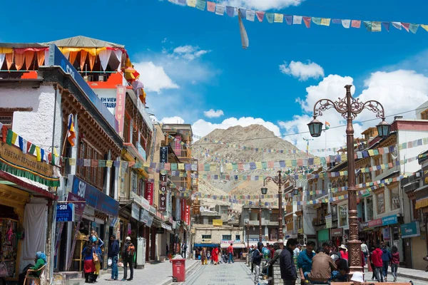 Ladakh India Grote Bazaar Leh Ladakh Jammu Kasjmir India Stockafbeelding