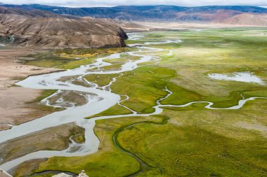Ladakh, Hindistan - Hanle Manastırı 'ndan güzel manzara (Hanle Gompa Hanle, Ladakh, Jammu ve Kashmir, Hindistan.